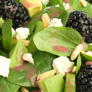 Blackberry Salad with Avocado and Almonds 1000x383