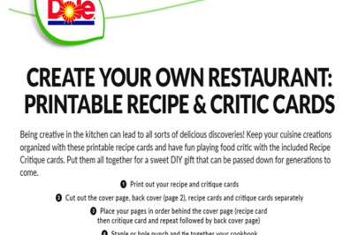 recipe and critic cards